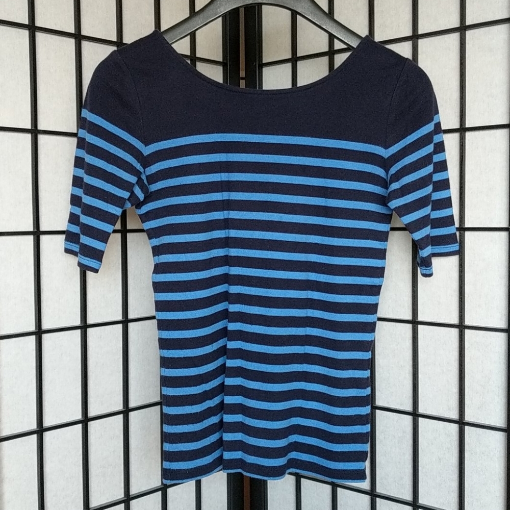 Ann Taylor 3/4 Sleeve Striped Top